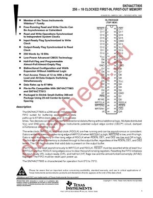 SN74ACT7805-15DL datasheet  